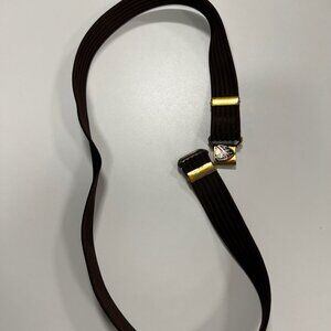 BROWN CASUAL BELT,CAN BE ADJUSTED 34-38, MADE IN USA BRASS BUCKLE. PARIS BRAND,